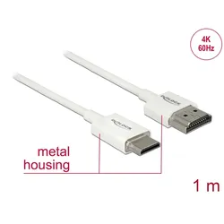 DELOCK HDMI-Kabel HighSpeed Ethernet A->MiniC 4K/3D 1,0m w