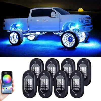 Uplifted Finds Electric Underglow LED Car Light Kit Underbody RGB Ground Lighting With App Control 8 Pods