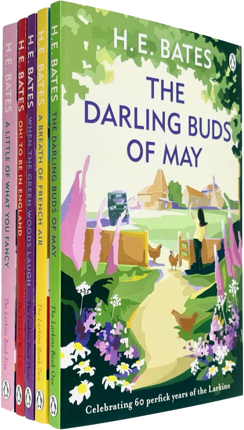 Penguin The Larkin Family Series by H E Bates - 5 Books Collection Set - Darling Buds of May - Paperback - Classic British Comic Fiction