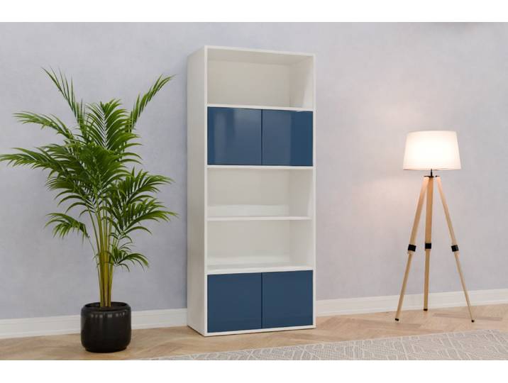 Massivholzregal nach Maß - RAL 5000 Violettblau - 190x80x42cm - Individuell konfigurieren