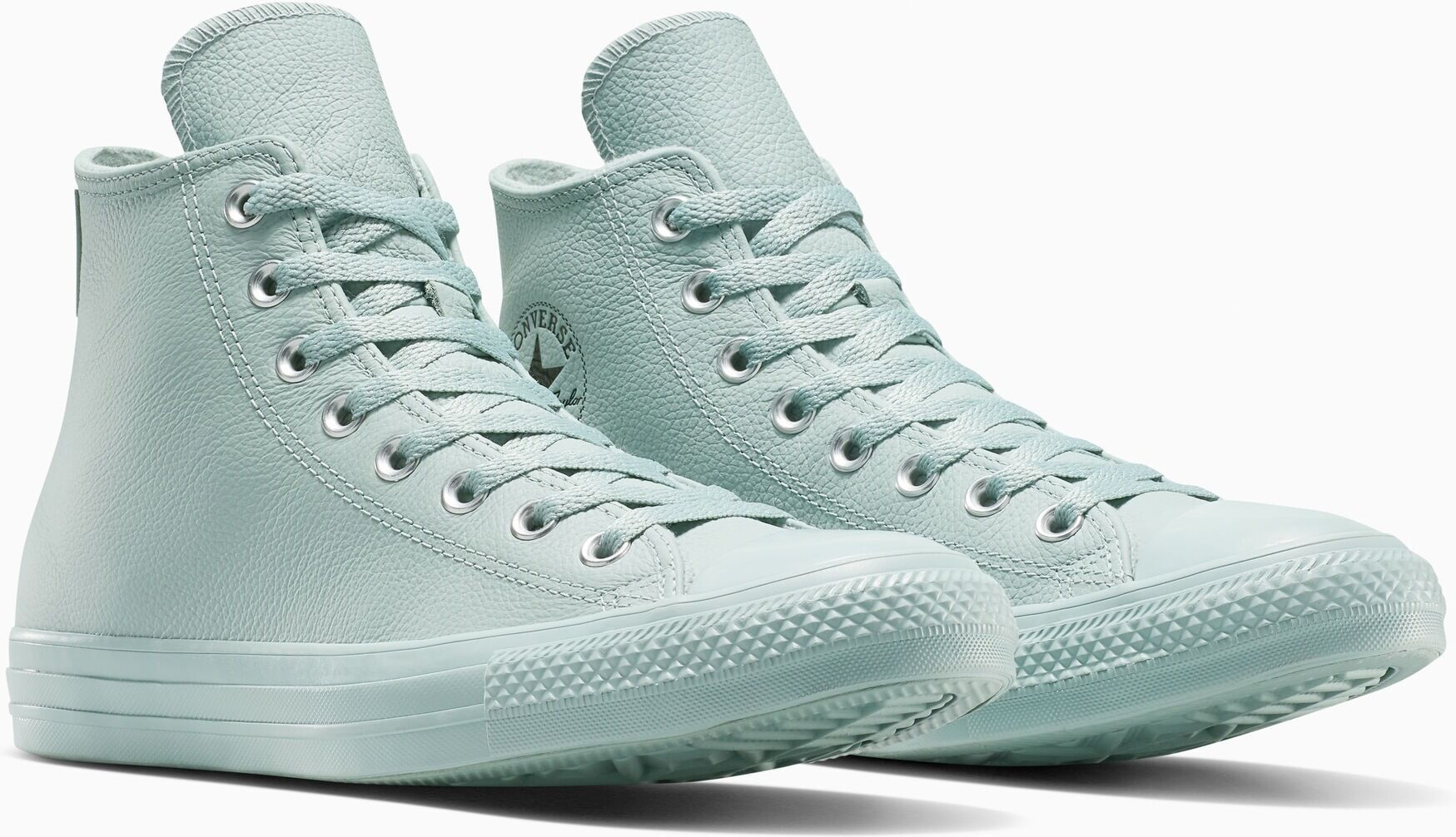 Sneaker CONVERSE "CHUCK TAYLOR ALL STAR", Gr. 39, atmungsaktiv, mountain teal, schwarz, mountain teal, Leder, Schuhe Sneaker, wasserabweisend