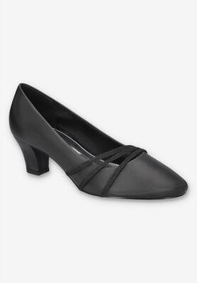 Women's Cristiny Pump by Easy Street in Black Satin (Size 11 M)