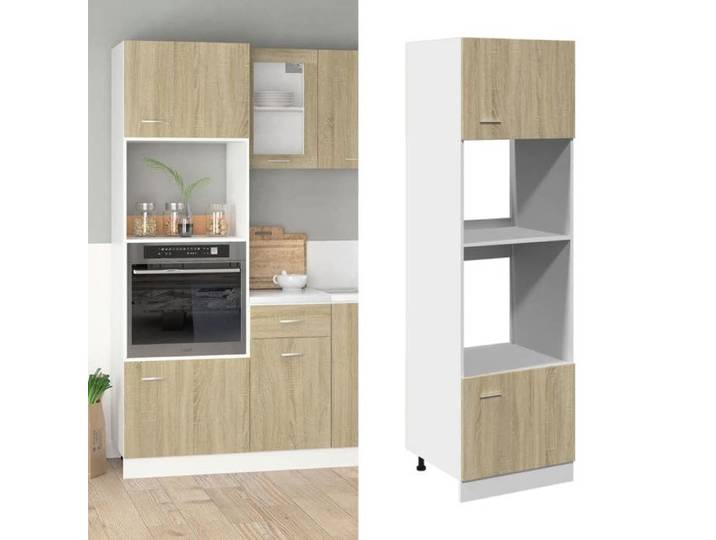 NGM - NEUF Caisson de cuisine Brun - Meuble micro-ondes - Vitrine de cuisine -  Lyon  - avec rangement - Chêne sonoma - 60x57x201706