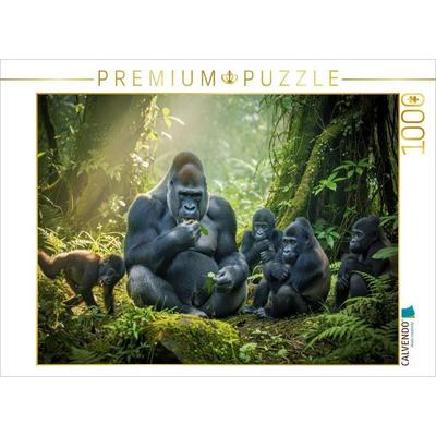 CALVENDO Puzzle Wenn der Wald flüstert, und ein Gorilla antwortet. | 1000 Teile Lege-Größe 64x48cm Foto-Puzzle für glückliche Stunden, von , Calvendo