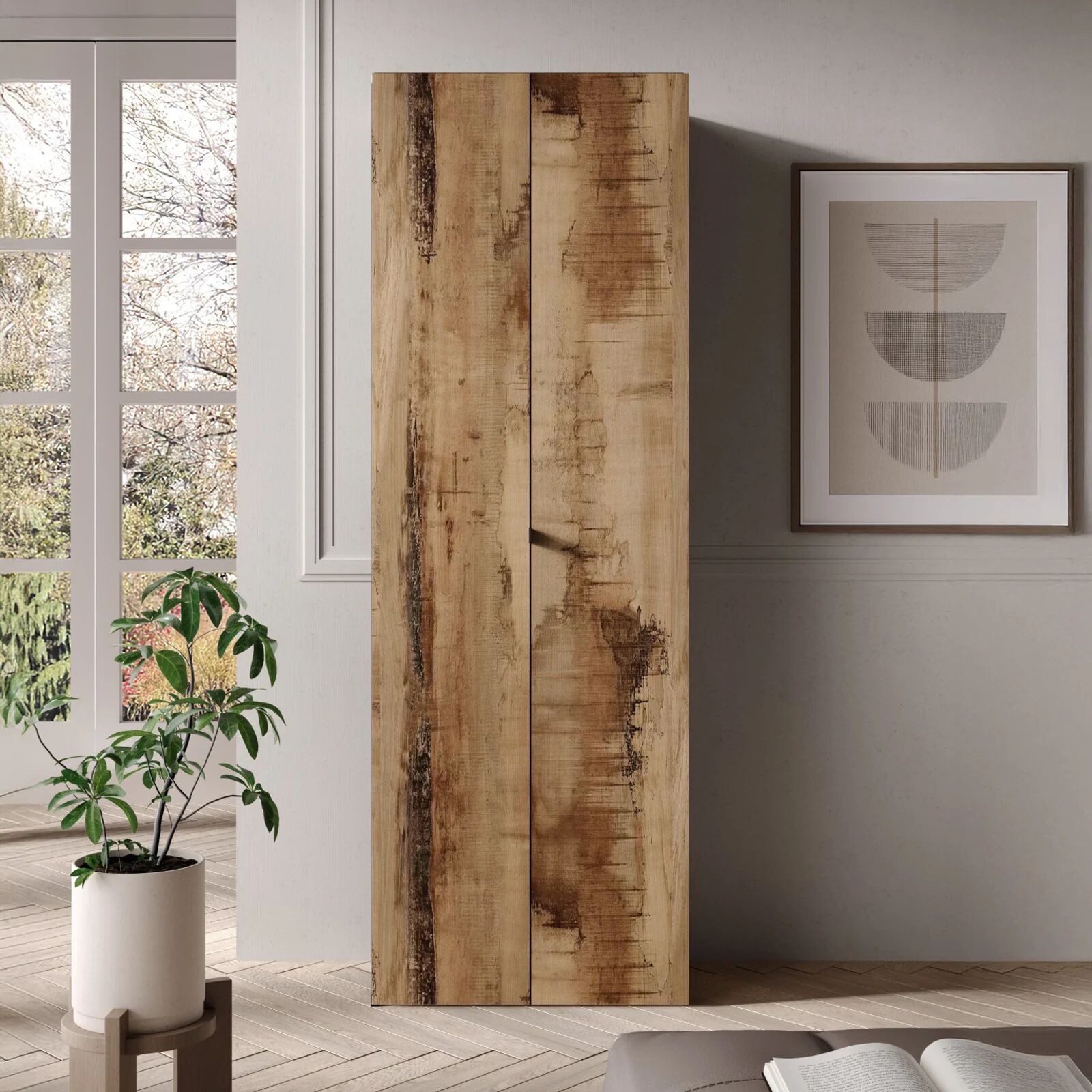 garneroarredamenti Mobile ufficio multiuso 63x184h cm 2 ante nero pero Jobby