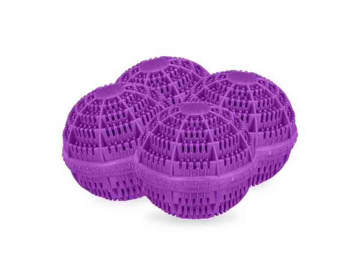 Relaxdays Wasbol zonder wasmiddel set van 4 paars