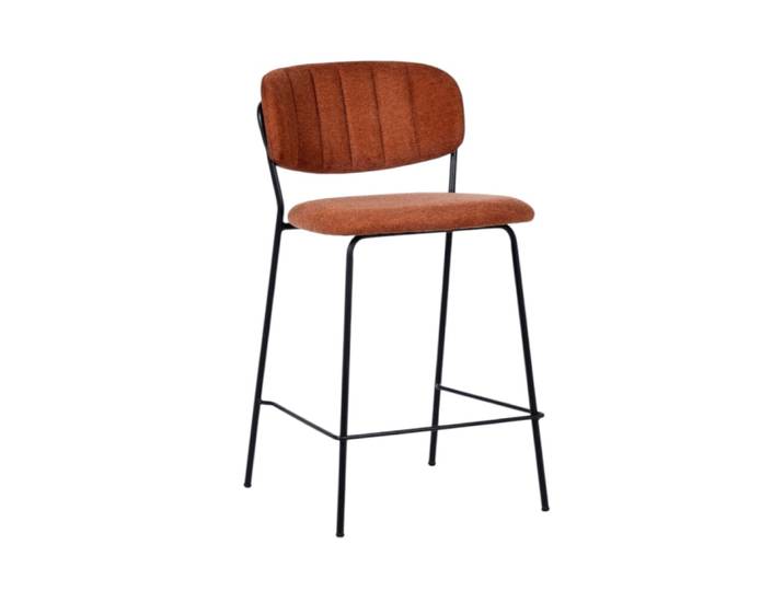 Tabouret de bar en tissu doux orange
