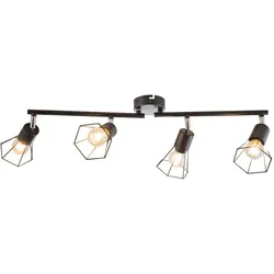 LED Deckenleuchte Deckenlampe Wohnzimmerlampe Geflecht Schwarz Metall L 70 cm