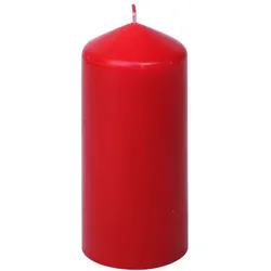 Stumpenkerze 13 cm Wachs Rot Rubin