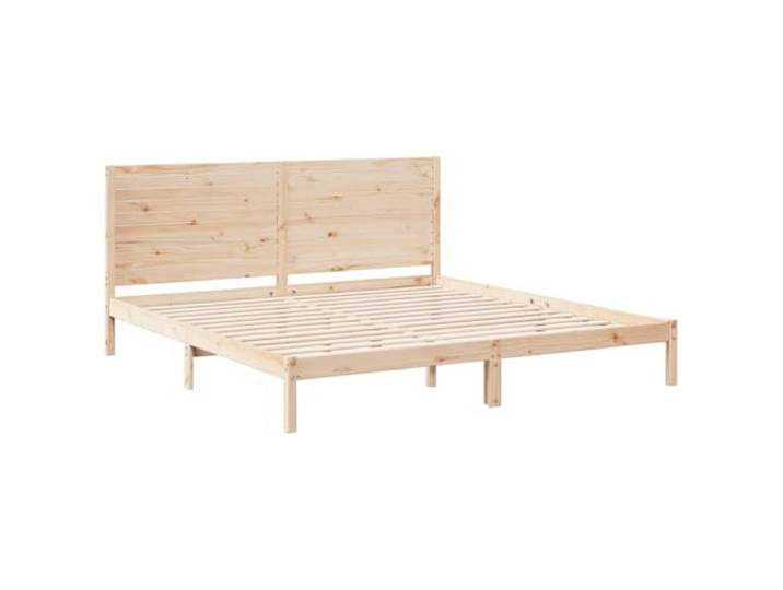 KTHLBRH Bettgestell extra lang 180 x 220 cm Massivholz Lattenrost inklusive, Kopfteil inklusive, unbehandeltes massives Kiefernholz, Montage erforderlich
