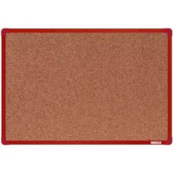 boardOK Kork-Pinnwand mit Aluminiumrahmen, 600 x 900 mm, roter Rahmen