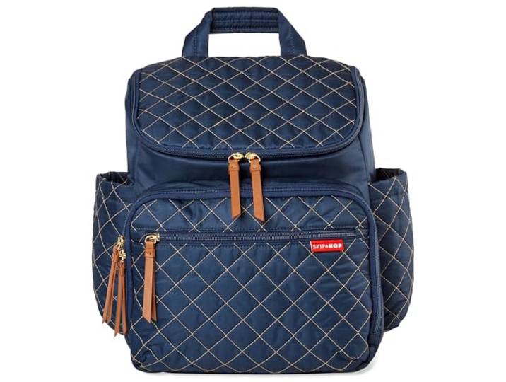 Skip Hop Baby Girl's Navy Diaper Backpack: Forma, Multi-Function Travel Bag with Changing Pad & Stroller Attachment, 2 Count (Pack of 1)