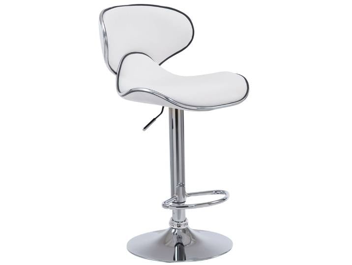 TPFLiving Barhocker Las Palmas Gestell Metall in Chromoptik Kunstleder - Weiß