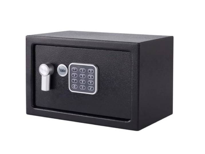 Yale Coffre-Fort à Alarme 130 DB - Small 8.6L - Noir - Serrure Electronique Code 3 à 8 Chiffres 20x31x20cm YEC/200/DB2