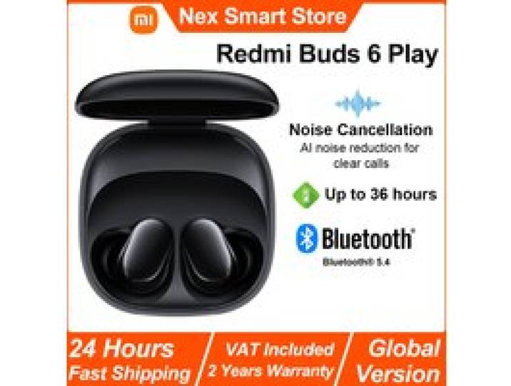 Xiaomi Redmi Buds 6-play draadloze Bluetooth-oortelefoon, AI-ruisonderdrukking, draadloze oortelefoon met aanraakbediening, lange uithoudingsvermogen BT5.4