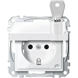 Merten, Steckdose, Steckdose SCHUKO MEG2315-0319 polarweiss glänzend