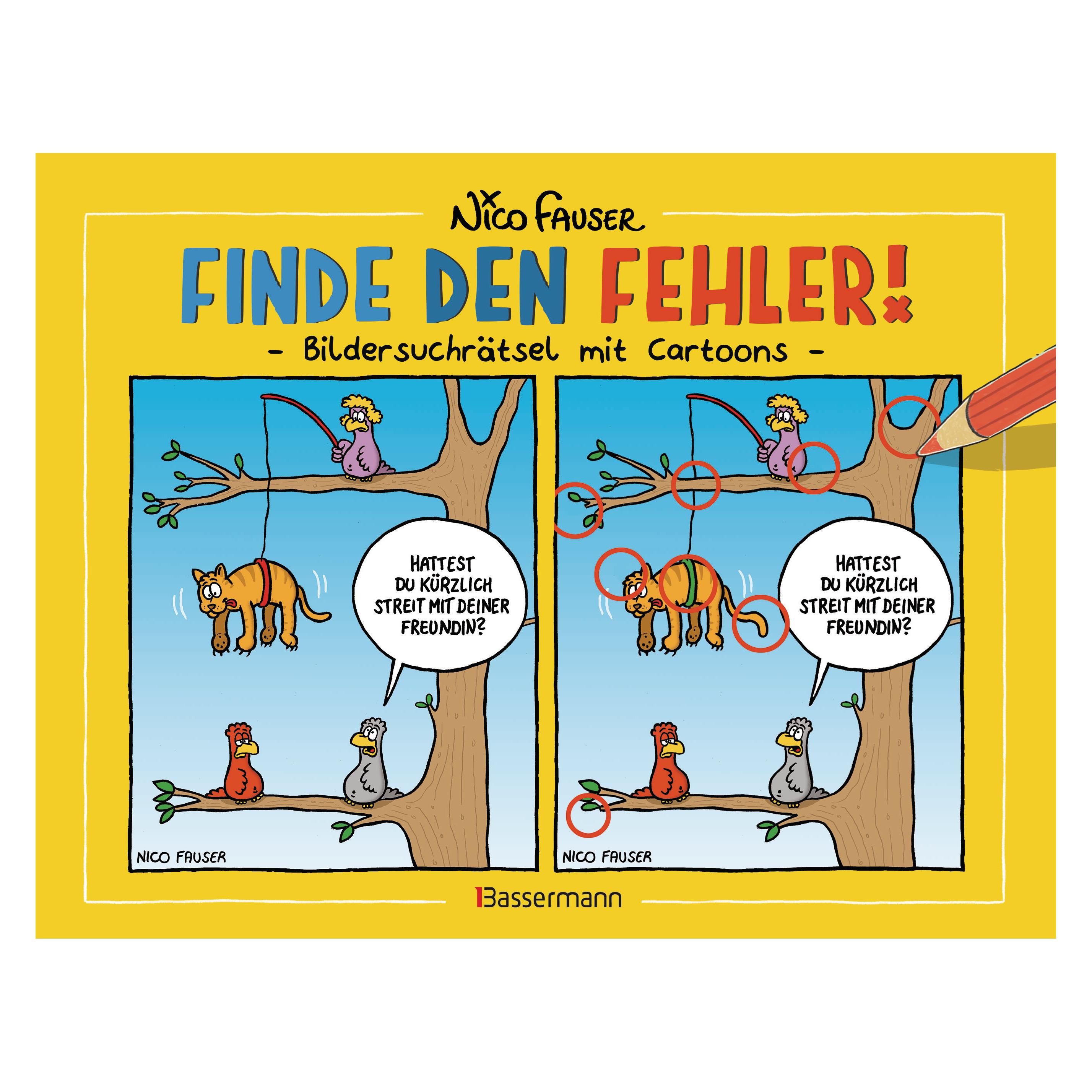 Bassermann Finde den Fehler - Bildersuchrätsel mit Cartoons (Deutsch, Softcover, Nico Fauser) (35694103)
