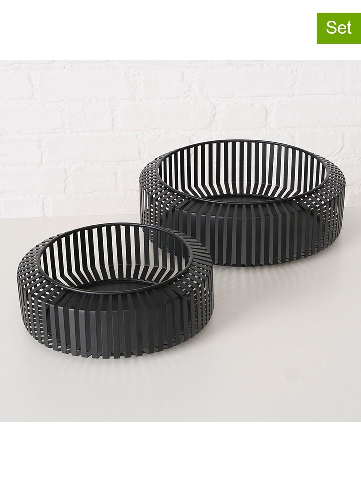 Boltze 2er-Set: Dekoschalen ''Viki'' in Schwarz - onesize