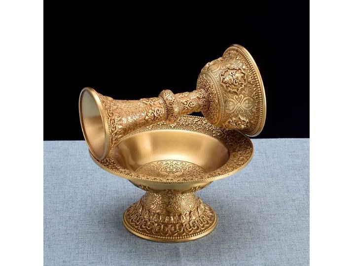 Tasse de gardien bouddhiste en Bronze gaufré tibétain, artisanat en cuivre, gobelet tantrique, plaque d'eau bénite, autels, décoration de bureau d'intérieur