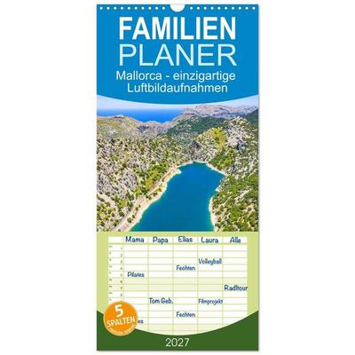 Familienplaner 2027 - Mallorca - einzigartige Luftbildaufnahmen mit 5 Spalten (Wandkalender, 21 x 45 cm) CALVENDO