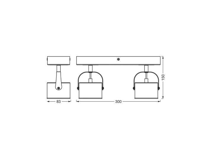 OSRAM LED-Deckenleuchte JUPITER, 2-flammig, silber, Metall JUPITER, chrom / silber, für Wohn- / Esszimmer, Metall, Modern