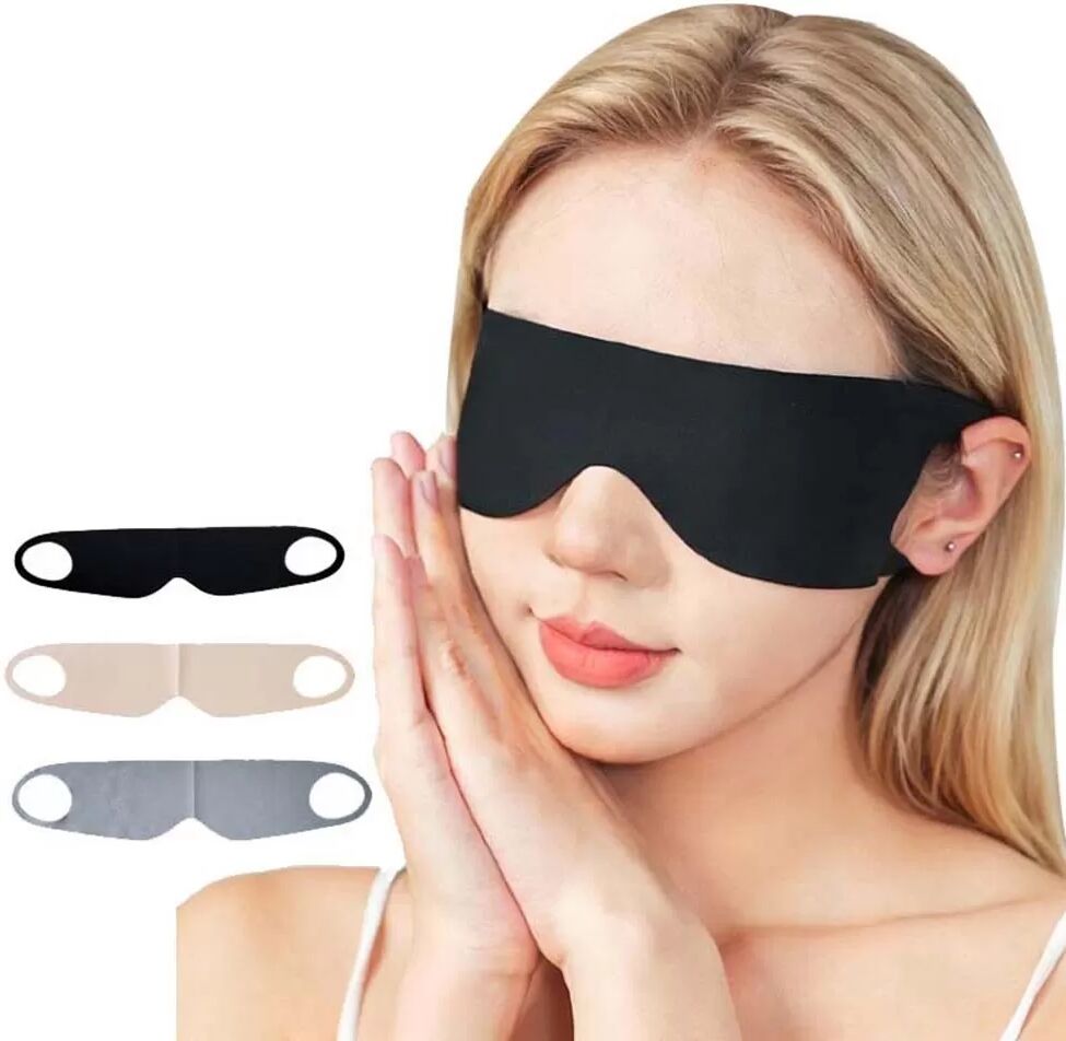 INF Total Blackout Schlafmaske - Null Druck, Atmungsaktiv & Bequeme Augenabdeckung XL Grau