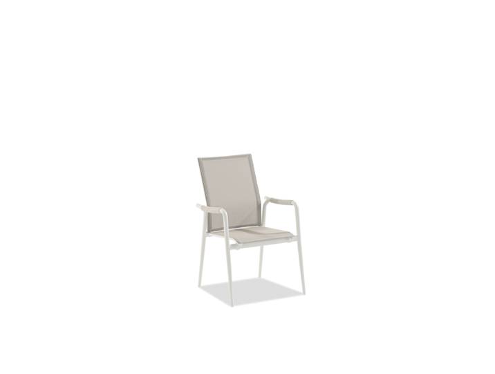 4er Set Niehoff Costa Hochlehner Aluminium/Textilene Ivory/Taupe