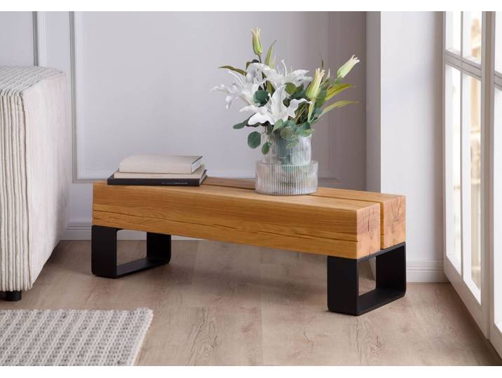 Banc en bois de Chêne 140x40x32 naturel huilé LOUNGE COLLECTION #08