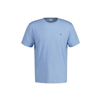 T-Shirt GANT "T-Shirt Reg Shield 1er Pack", Damen, Gr. XL, blau (hellblau), Obermaterial: 100% Baumwolle CO., Shirts T-Shirt