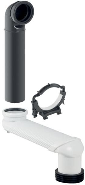 Geberit Monolith Versprungbogen 131088291 grau, Ø 90 mm, für Wand-WC