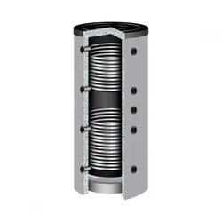 300 Liter TWL Pufferspeicher 90° PR2-300 2 Wärmetauscher 100mm Isolierung