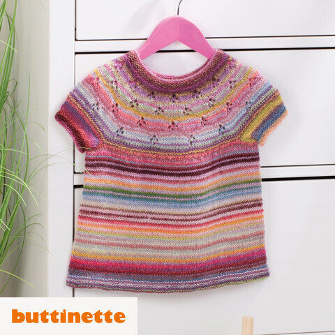 Strickanleitung – Babykleidchen Top Down aus Woll Butt Primo Cory