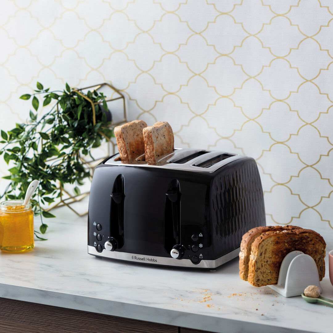 Russell Hobbs 4 Slice Honeycomb Toaster Black 4 - Slice