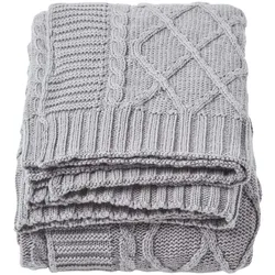 STRICKDECKE 130/170 cm, Baumwolle mit Rautenmuster