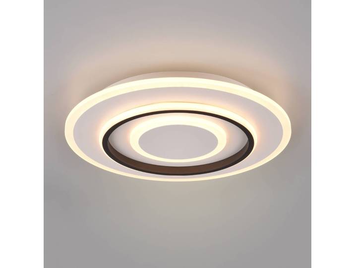 Reality Leuchten LED Deckenlampe Jora, dimmbar, weiß / opal, für Wohn- / Esszimmer, Kunststoff, LED Deckenleuchte