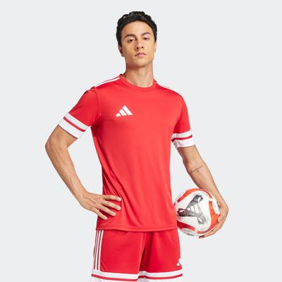 Fußballtrikot ADIDAS PERFORMANCE "SQUADRA 25 TRIKOT", Herren, Gr. 3XL, rot (team power rot 2, weiß), Obermaterial: 100% Polyester, Rundhals, Trikots Fußballtrikot