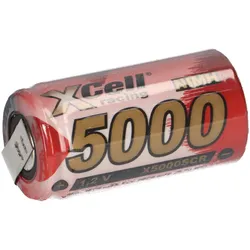 XCell SUB-C Akku Zelle 5000mAh 1,2V NIMH Hochleistungszelle mit U Lötfahne