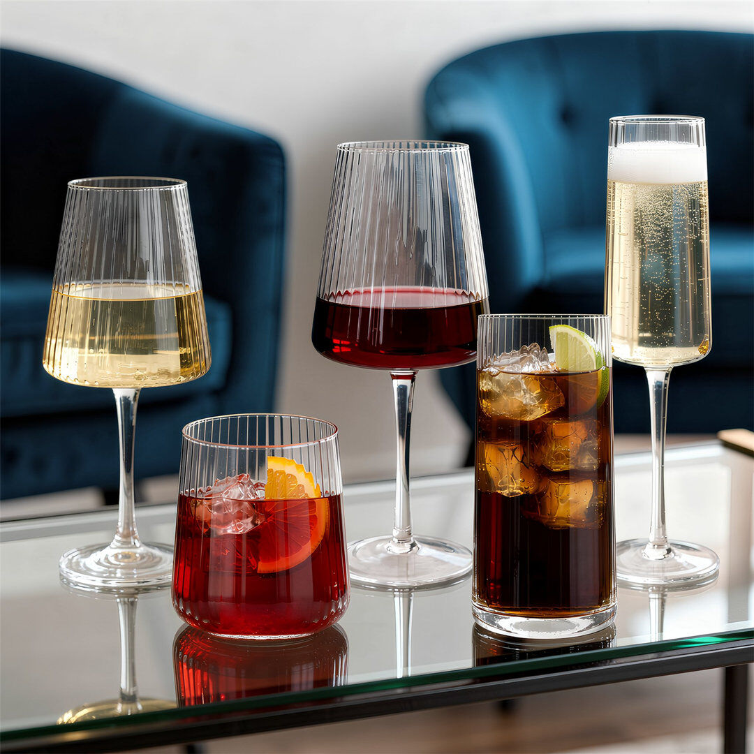 Argon Tableware Chelsea Optic Crystal White Wine Glasses Clear Set of 24