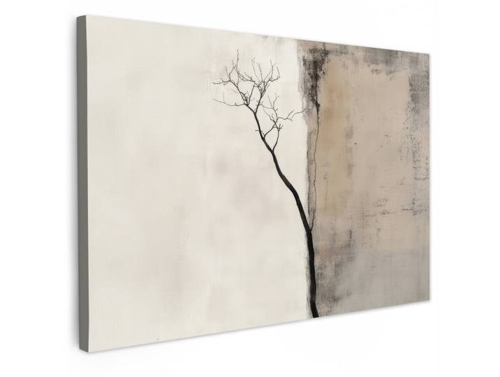 LEINWANDBILD Wabi sabi - Pflanze - Beige Wanddeko 90x60 cm