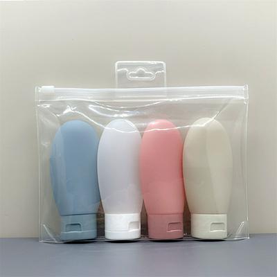 Multisell Products Hub Hand Cream Lotion Hose Dispenser, Bottle Set Cosmetic Face Wash, Flip Top Empty Refillable Bottles 4pcs 60ml