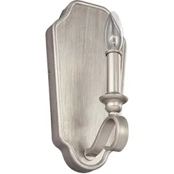 Wandlampe Leuchte Stahl Silber H 30,1 cm Flurleuchte 1 Flammig Kerzenleuchte