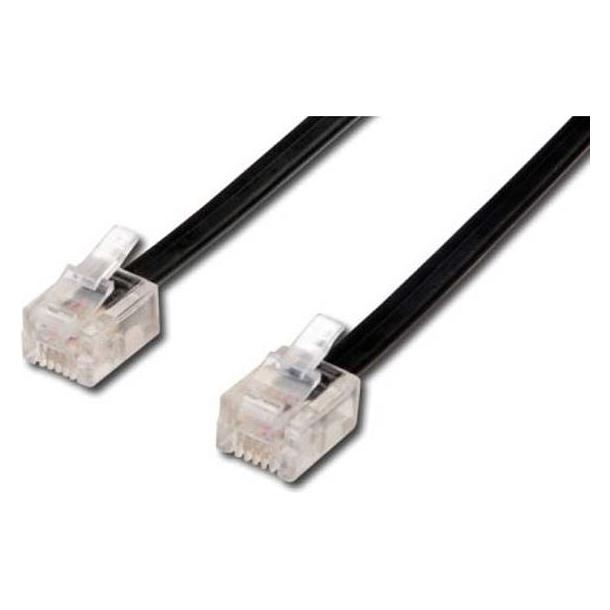 Telefonkabel, 4-adrig, RJ11 M-RJ11 M, 6m, schwarz, für ADSL-Modem (35550264)
