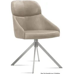 ESSZIMMERSTUHL (4er-Set) Dounia 52x82x63 Edelstahl/Natur