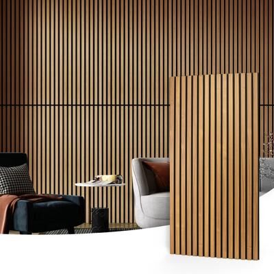Art3d 23.6in x 47.2in Acoustic Wall Paneling,Slat Wall Cladding Siding Board,4pcs
