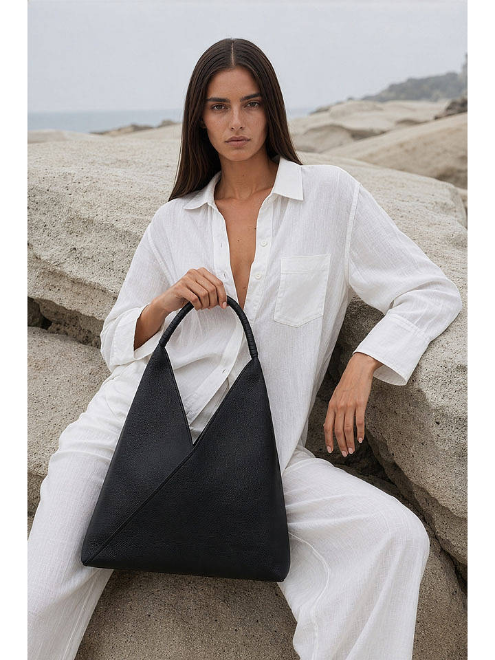 Christian Laurier Leder-Schultertasche "Celiah" in Schwarz - (B)20 x (H)32 x (T)10 cm - onesize