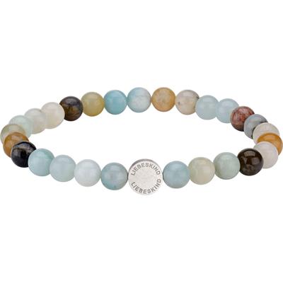 Armband LIEBESKIND BERLIN "Schmuck Geschenk Armkette Zugarmband", silber (edelstahlfarben, mehrfarbig, bunt), Armbänder, Damen, 17cm, Edelstahl Polyurethan, Edelstahl, Polyurethan, Armband, mit Edelsteinen