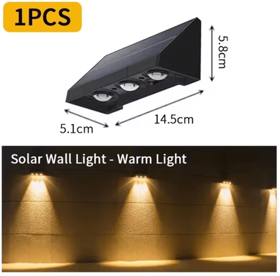 Inspire Curations Solar Fence Address Wall Light Waterproof Warm White LED Garden & House Number Lamp 3 Beads