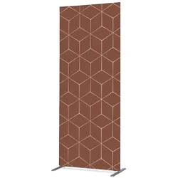 SHOWDOWN Displays Showdown Textil Raumteiler Deko - 85-200 Hexagon - Rost - Aluminiumrahmen - Schwarz