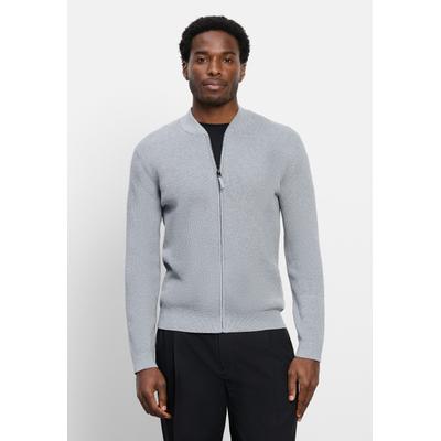 Strickjacke OLYMP "OLYMP Casual Strick, Strickjacke", Herren, Gr. S, grau, 89% Baumwolle, 11% Polyamid, Strickjacken Strickjacke