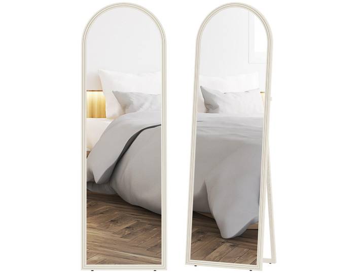 ComfortXL Standspiegel De-09738 mit Bogenrahmen, freistehend Weiß, Glas, 50x160x3.7 cm, Spiegel, Standspiegel